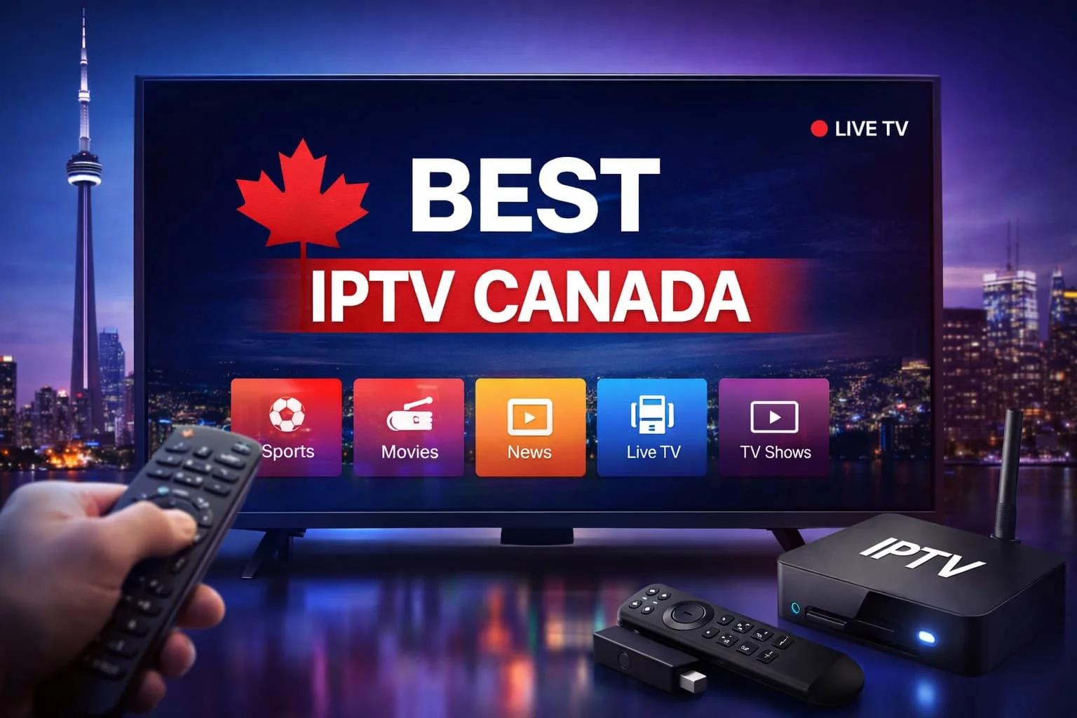 Best IPTV Canada - Premium streaming service with sports, movies, news, live TV and TV shows